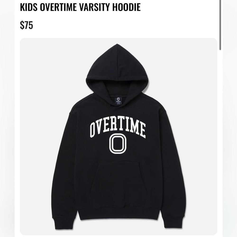 Overtime Kids Varsity Hoodie - Black